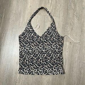 Leopard halter top Y2K